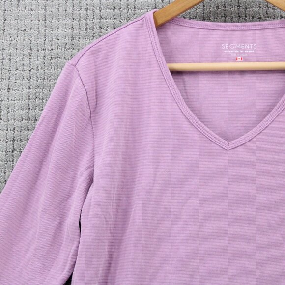SEGMENTS Performance Shirt Top Womens Large L Pink Solid Pullover Long Sleeve - Picture 3 of 9